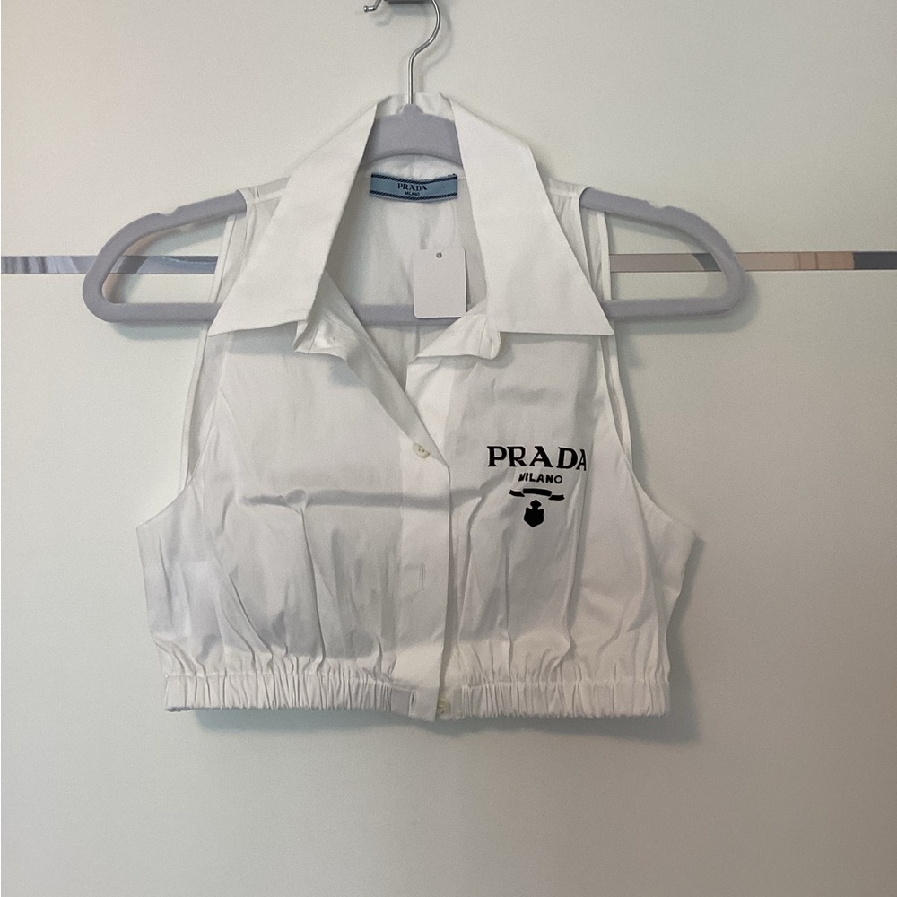 Prada Crop Button Down Top